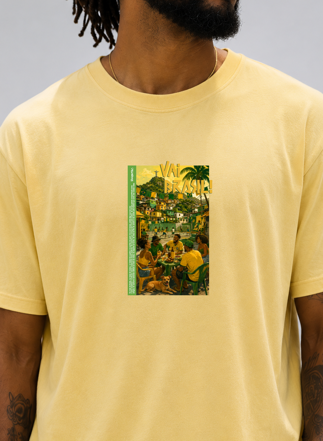 Camiseta Streetwear Vai Brasil Favela Copa do Mundo