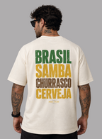 Camiseta Oversized Premium Brasil Samba Churrasco Cerveja