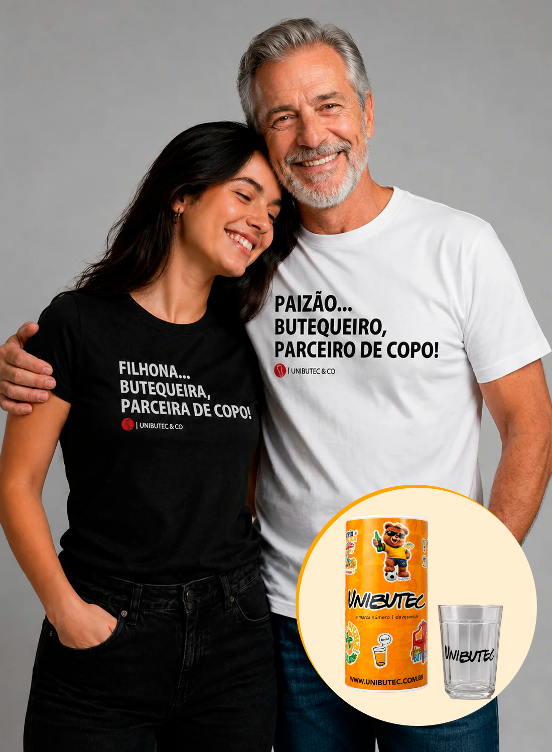 Kit Dia dos Pais • Pai e Filha + Embalagem de Presente