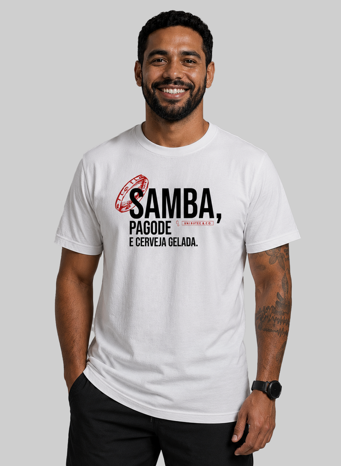 Camiseta Unibutec Basic Samba Pagode e Cerveja Gelada