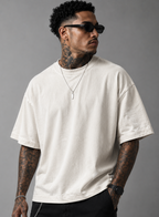 Texto alternativo:
Camiseta Heavy Oversized Boxy lisa Off wHite Unibutec vista frontal
