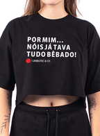 Kit Casal Tudo Bêbado • Cropped + Camiseta + Embalagem de Presente